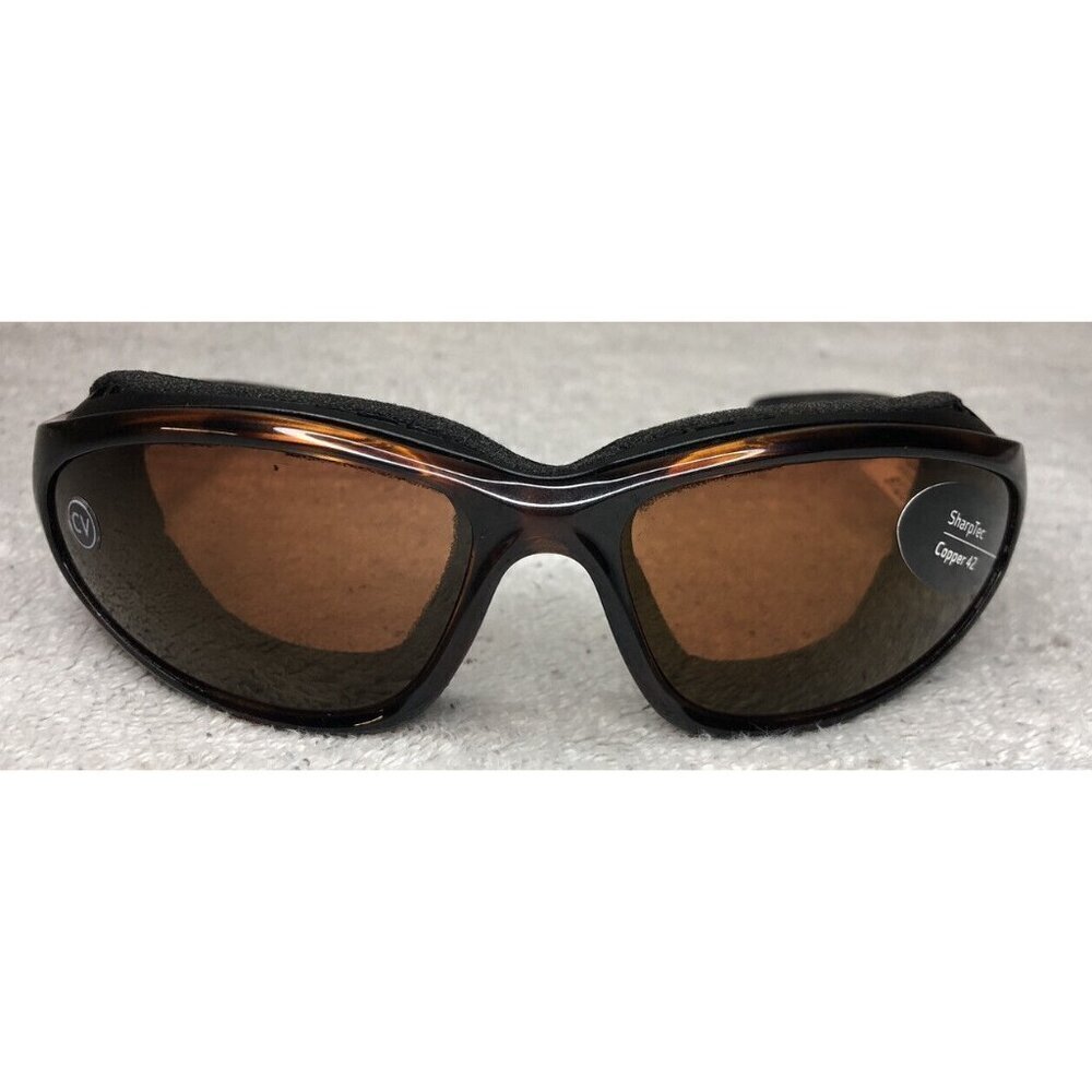 Panoptx - BORA CV F1406 Motorcycle Padded Sport Sunglasses Dark Brown Tortoise